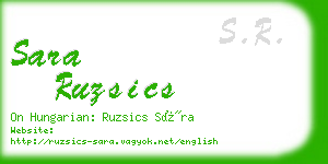 sara ruzsics business card